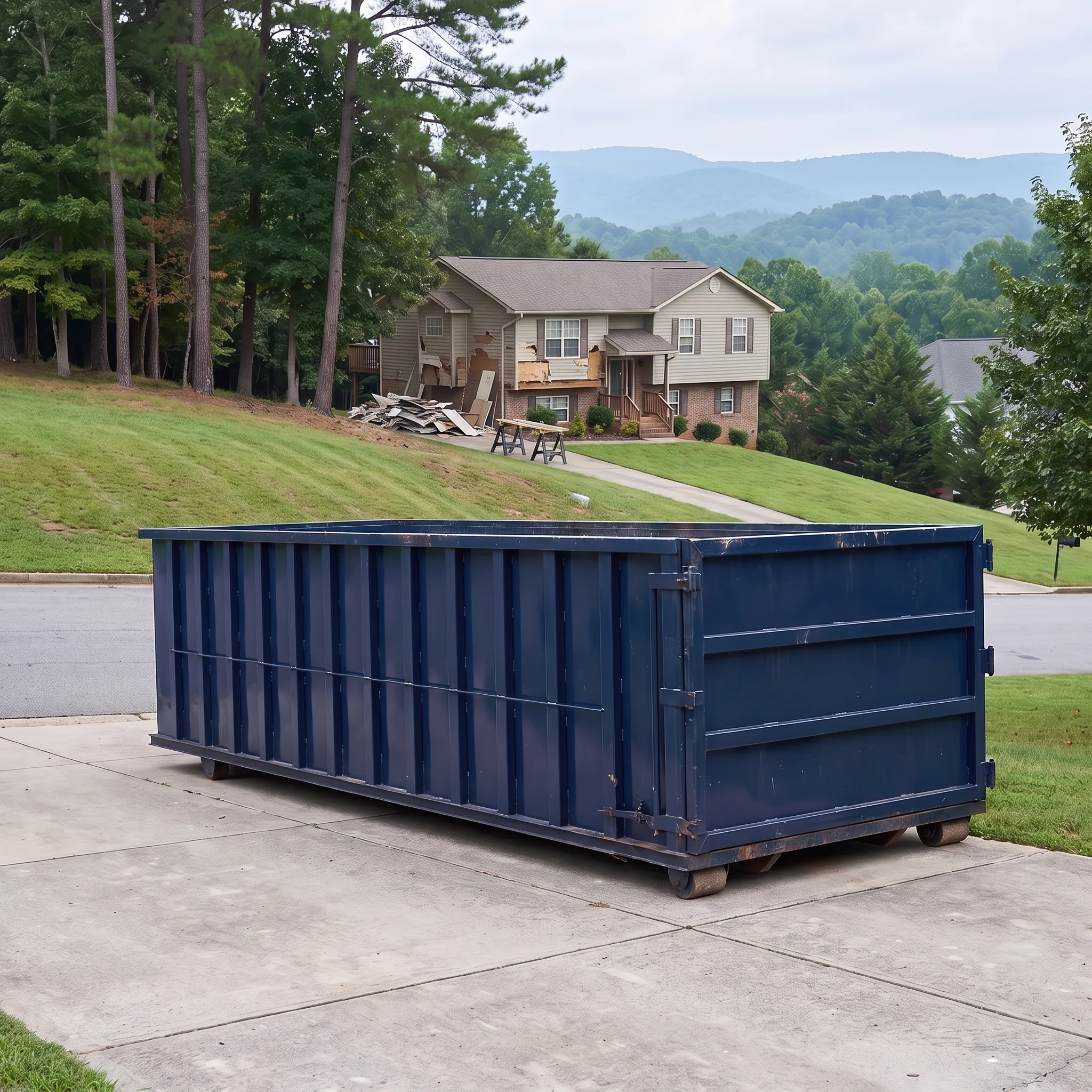 Dumpster on a Greenbrier County, WV job site